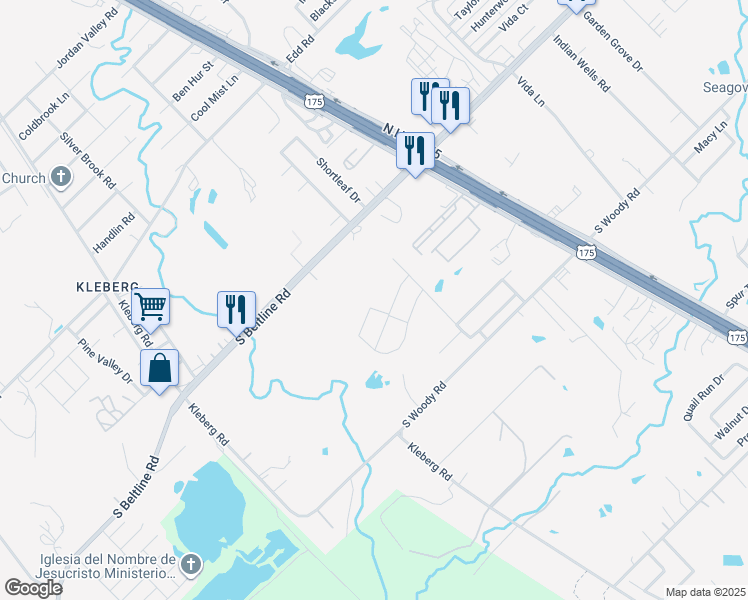 map of restaurants, bars, coffee shops, grocery stores, and more near 69 Upcreek Court in Dallas