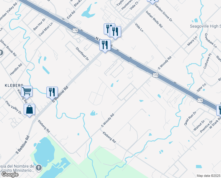 map of restaurants, bars, coffee shops, grocery stores, and more near 13830 Creek Crossing Drive in Dallas