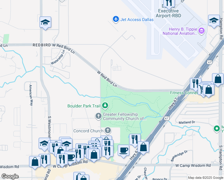 map of restaurants, bars, coffee shops, grocery stores, and more near in Dallas