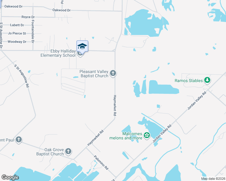 map of restaurants, bars, coffee shops, grocery stores, and more near 2069 Haymarket Road in Dallas