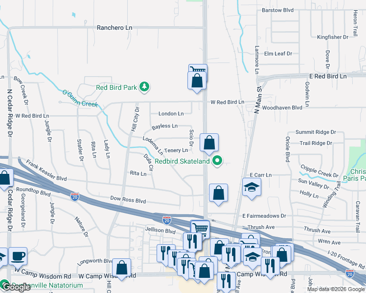map of restaurants, bars, coffee shops, grocery stores, and more near 310 Omaha Lane in Duncanville