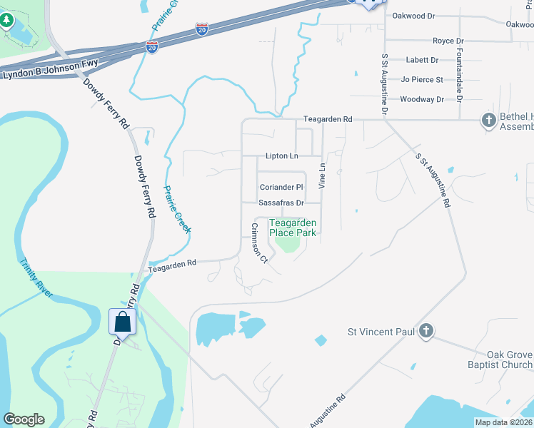 map of restaurants, bars, coffee shops, grocery stores, and more near 9323 Crimnson Court in Dallas