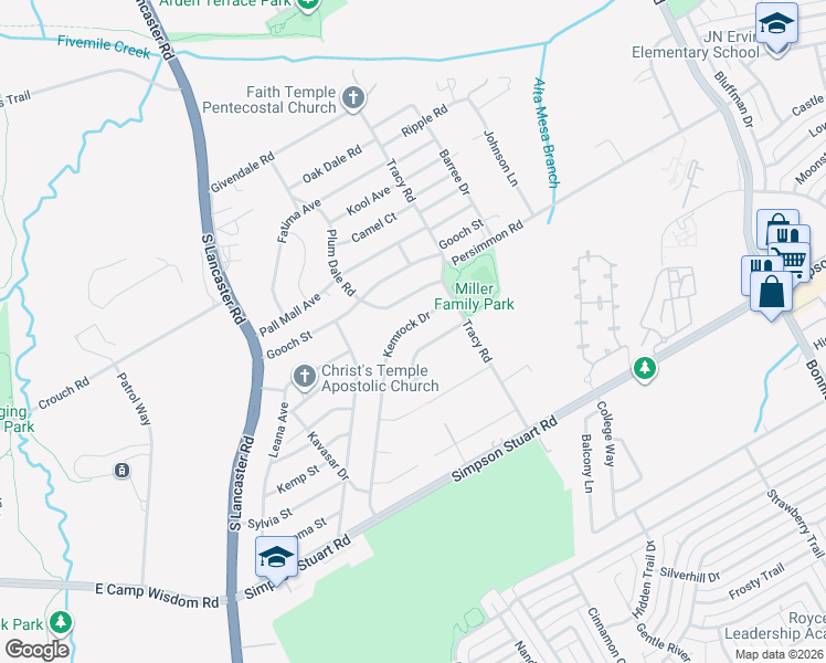map of restaurants, bars, coffee shops, grocery stores, and more near 6042 Kemrock Drive in Dallas