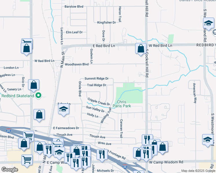 map of restaurants, bars, coffee shops, grocery stores, and more near 1350 Driftwood Drive in Duncanville