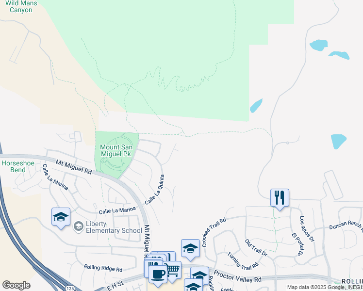 map of restaurants, bars, coffee shops, grocery stores, and more near 2426 Plaza Eva in Chula Vista