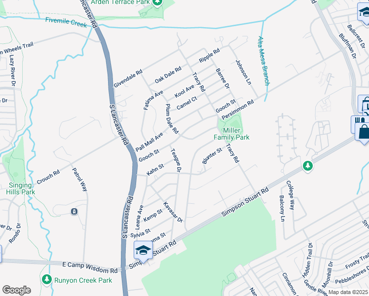 map of restaurants, bars, coffee shops, grocery stores, and more near 11 Kemrock Drive in Dallas