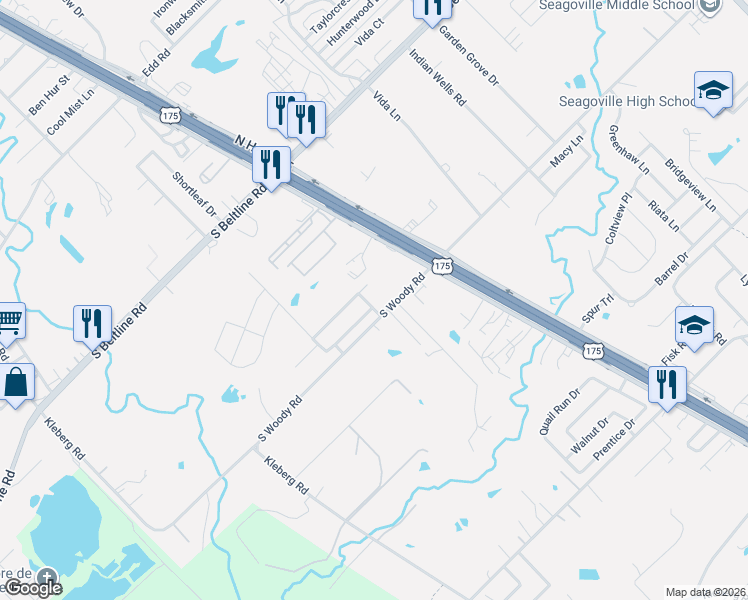 map of restaurants, bars, coffee shops, grocery stores, and more near 14006 Caltha Drive in Dallas