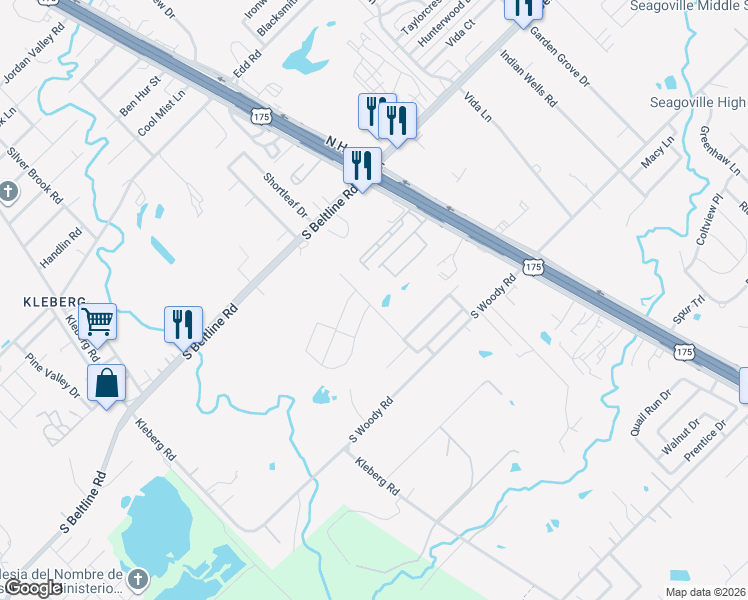 map of restaurants, bars, coffee shops, grocery stores, and more near 13830 Creek Crossing Drive in Dallas