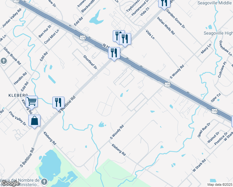 map of restaurants, bars, coffee shops, grocery stores, and more near 13814 Creek Crossing Drive in Dallas