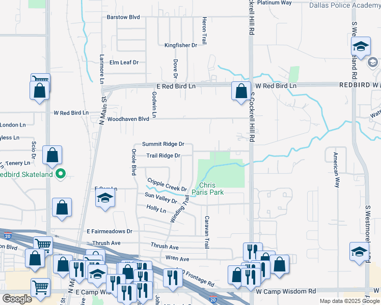 map of restaurants, bars, coffee shops, grocery stores, and more near 1350 Driftwood Drive in Duncanville