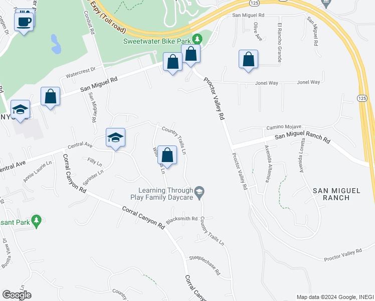 map of restaurants, bars, coffee shops, grocery stores, and more near 3725 Country Trails in Bonita