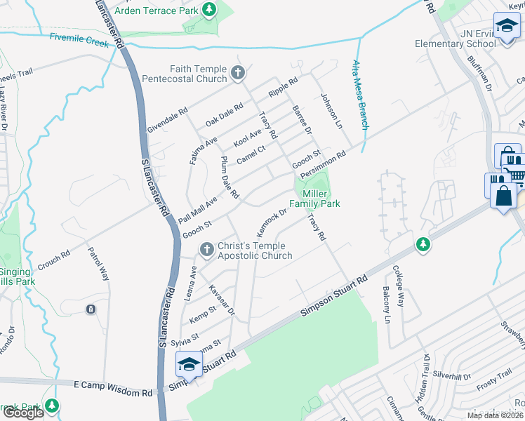 map of restaurants, bars, coffee shops, grocery stores, and more near 6042 Kemrock Drive in Dallas