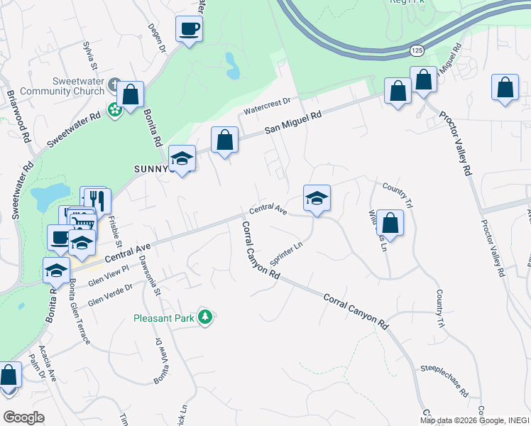 map of restaurants, bars, coffee shops, grocery stores, and more near in Bonita