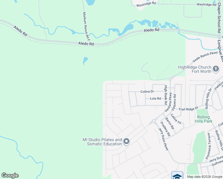 map of restaurants, bars, coffee shops, grocery stores, and more near 5557 Castle Peak Bend in Fort Worth