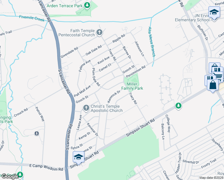 map of restaurants, bars, coffee shops, grocery stores, and more near 6042 Kemrock Drive in Dallas
