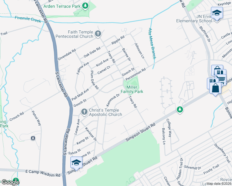 map of restaurants, bars, coffee shops, grocery stores, and more near 6042 Kemrock Drive in Dallas