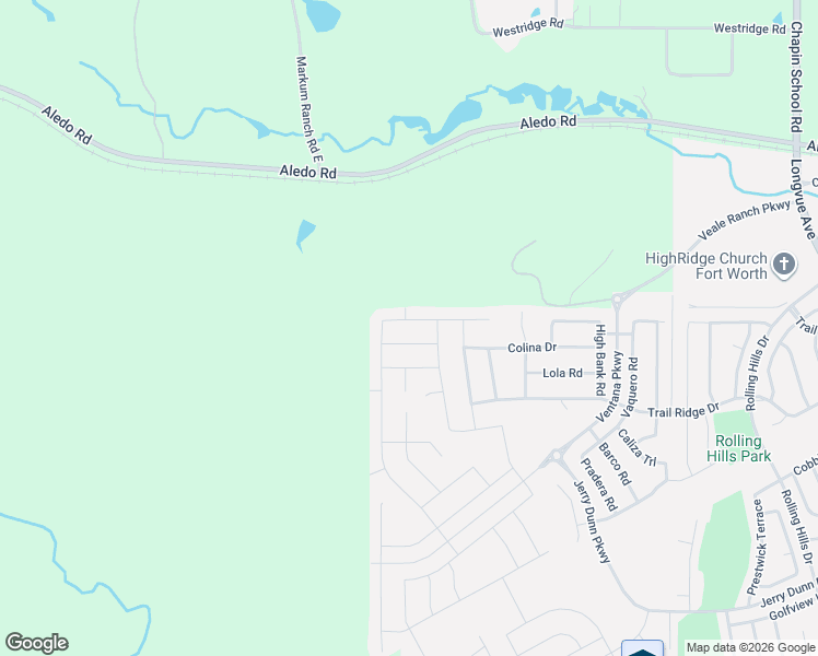map of restaurants, bars, coffee shops, grocery stores, and more near 11047-11117 Aledo Road in Fort Worth