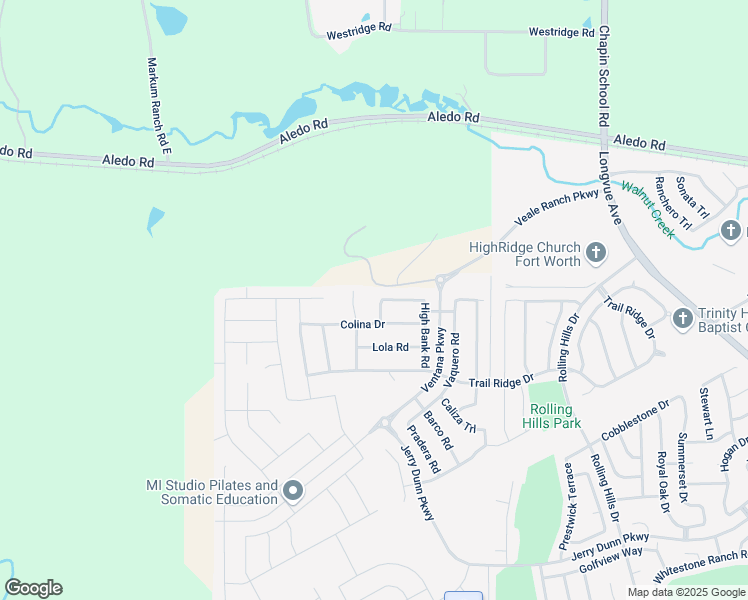 map of restaurants, bars, coffee shops, grocery stores, and more near 10340 Morada Road in Fort Worth
