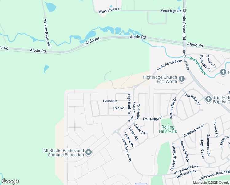 map of restaurants, bars, coffee shops, grocery stores, and more near 10340 Morada Road in Fort Worth