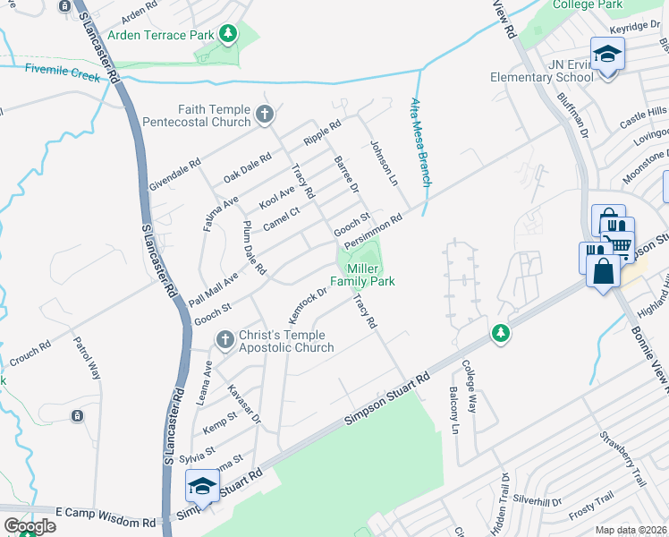map of restaurants, bars, coffee shops, grocery stores, and more near 5922 Tracy Road in Dallas