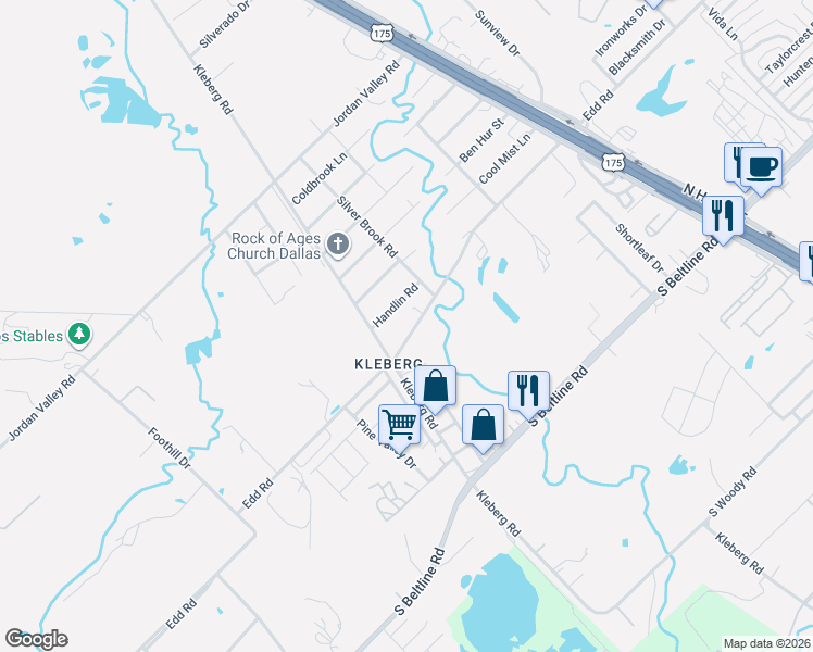 map of restaurants, bars, coffee shops, grocery stores, and more near 2505 Edd Road in Dallas