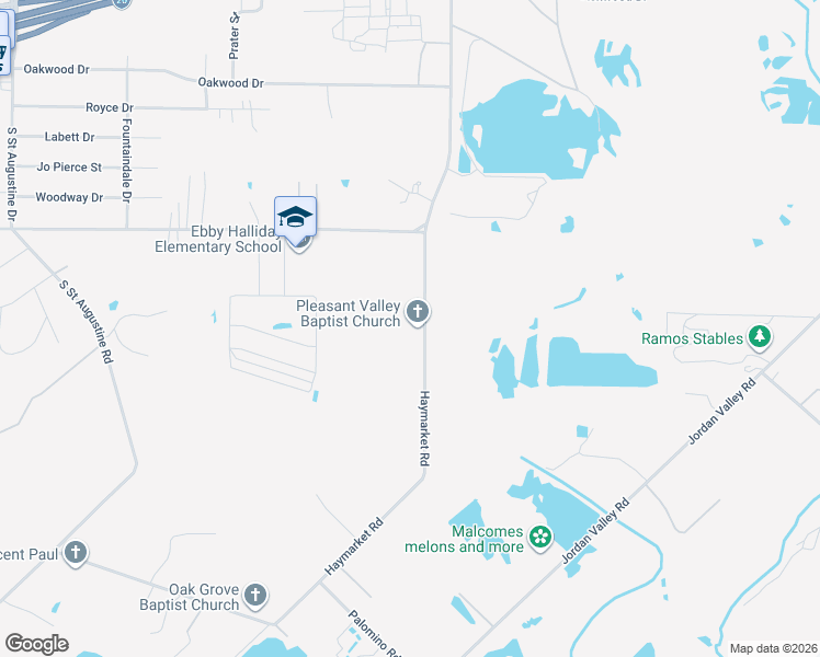 map of restaurants, bars, coffee shops, grocery stores, and more near 2018 Haymarket Road in Dallas