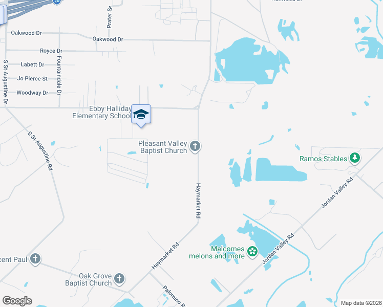 map of restaurants, bars, coffee shops, grocery stores, and more near 2018 Haymarket Road in Dallas