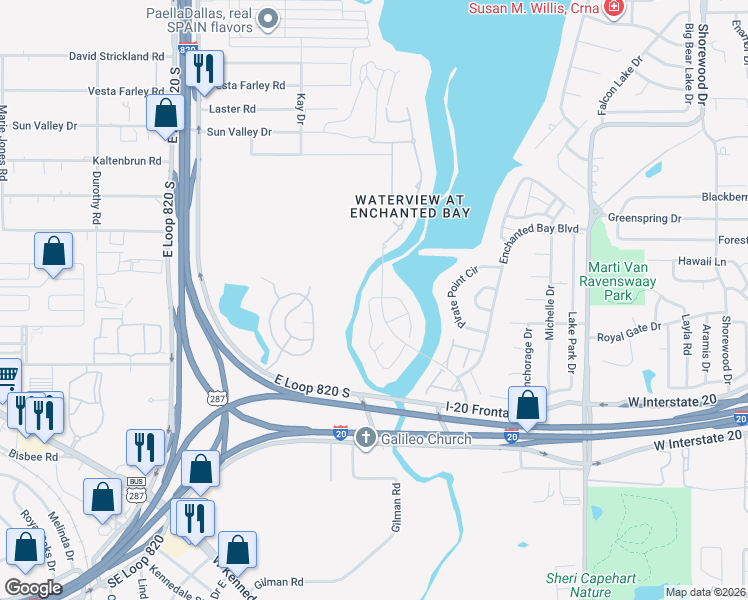 map of restaurants, bars, coffee shops, grocery stores, and more near 4770 Treasure Island Trail in Arlington