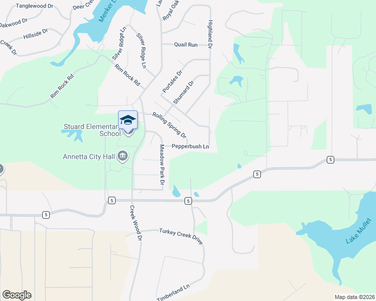 map of restaurants, bars, coffee shops, grocery stores, and more near 116 Pepperbush Lane in Aledo