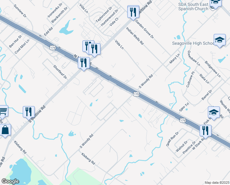 map of restaurants, bars, coffee shops, grocery stores, and more near 13936 C F Hawn Freeway in Dallas
