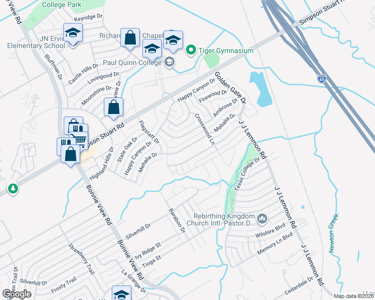 map of restaurants, bars, coffee shops, grocery stores, and more near 4048 Mehalia Drive in Dallas
