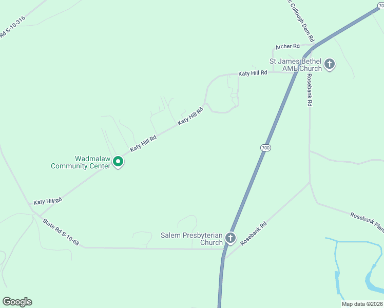 map of restaurants, bars, coffee shops, grocery stores, and more near 5505 Katy Hill Road in Wadmalaw Island