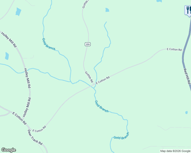 map of restaurants, bars, coffee shops, grocery stores, and more near 1225 Griffith Road in Eclectic