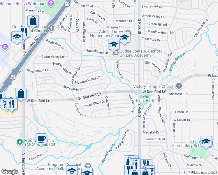 map of restaurants, bars, coffee shops, grocery stores, and more near 6110 Caracas Drive in Dallas