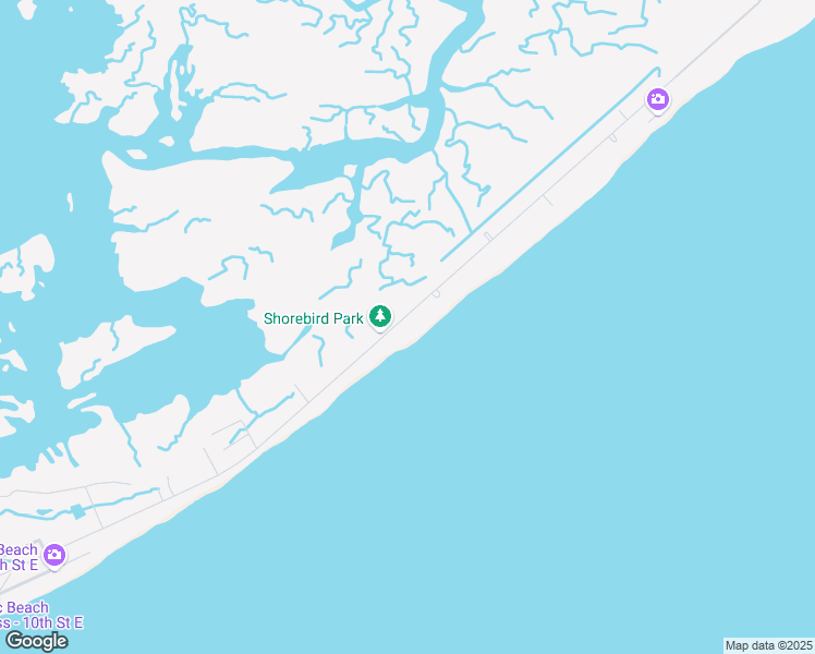 map of restaurants, bars, coffee shops, grocery stores, and more near 1593 East Ashley Avenue in Folly Beach