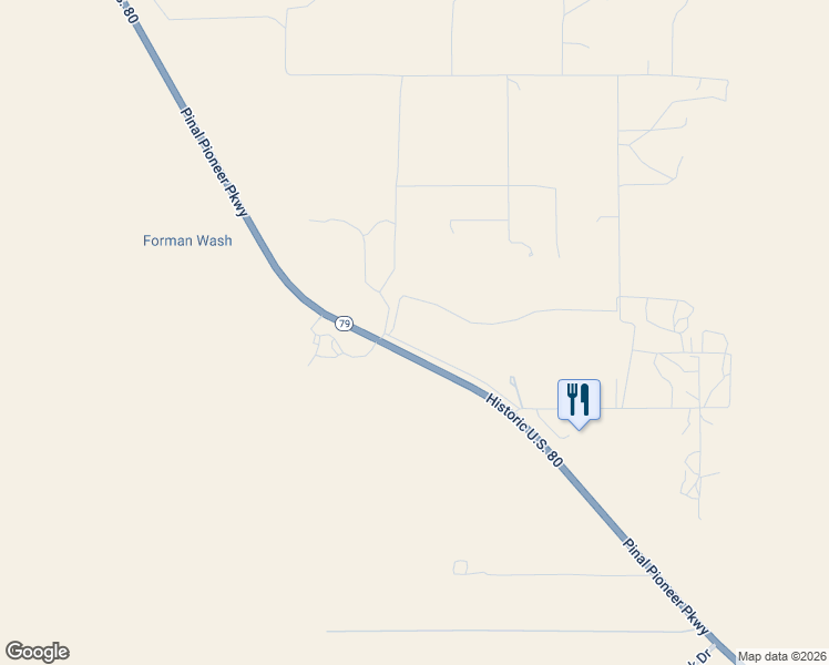 map of restaurants, bars, coffee shops, grocery stores, and more near 47170 East Garner Lane in Tucson