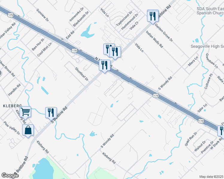 map of restaurants, bars, coffee shops, grocery stores, and more near 13660 C F Hawn Freeway in Dallas