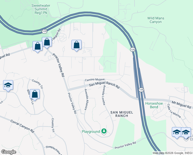 map of restaurants, bars, coffee shops, grocery stores, and more near 1863 Camino Mojave in Chula Vista
