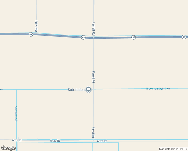 map of restaurants, bars, coffee shops, grocery stores, and more near 395 Ferrell Road in Calexico