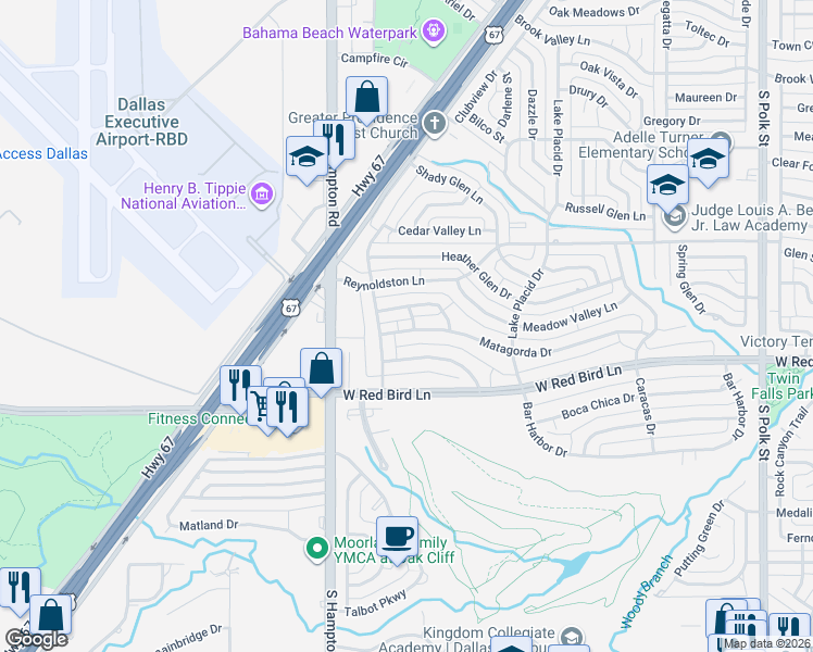 map of restaurants, bars, coffee shops, grocery stores, and more near 2140 Sea Island Drive in Dallas