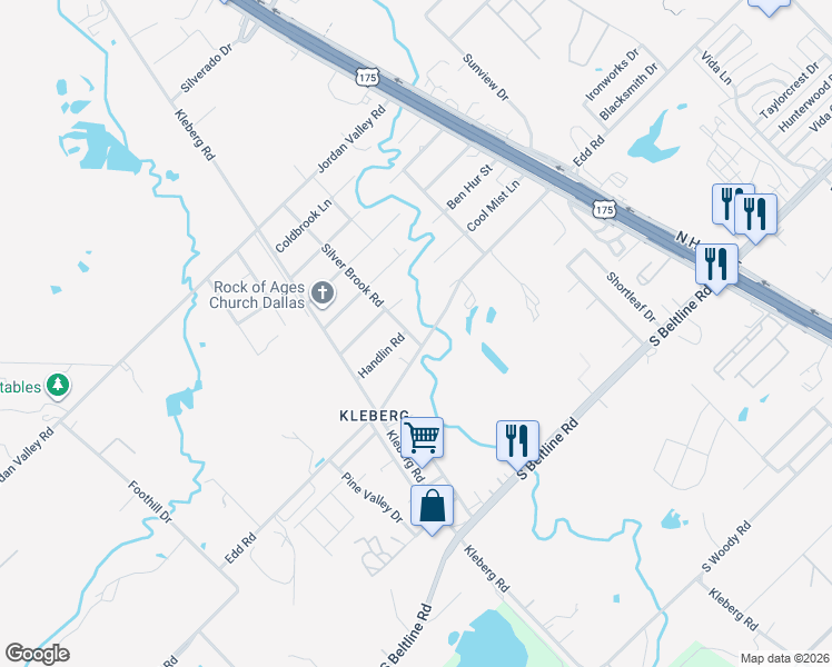 map of restaurants, bars, coffee shops, grocery stores, and more near 2323 Edd Road in Dallas