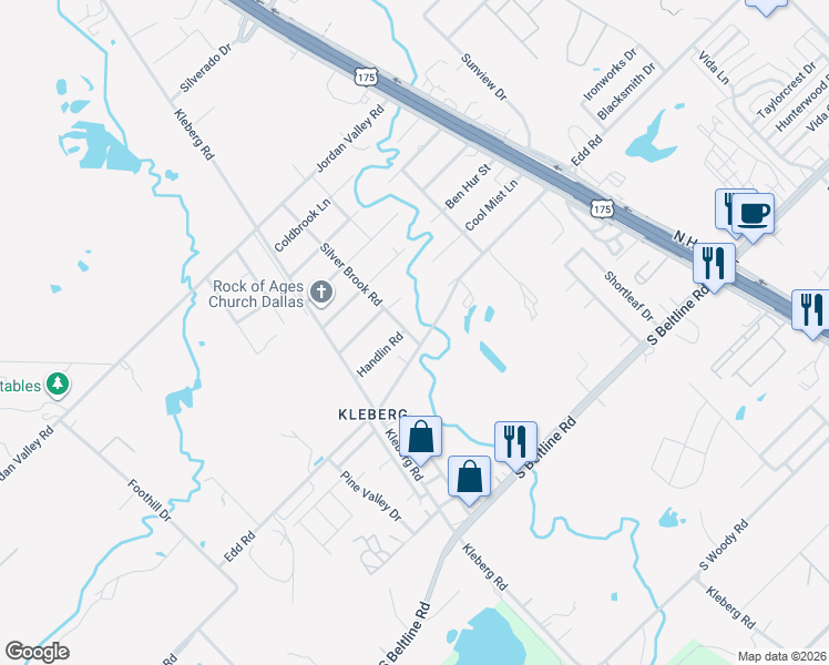 map of restaurants, bars, coffee shops, grocery stores, and more near 2323 Edd Road in Dallas