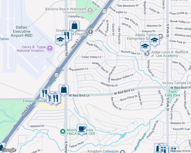 map of restaurants, bars, coffee shops, grocery stores, and more near 1846 Meadow Valley Lane in Dallas