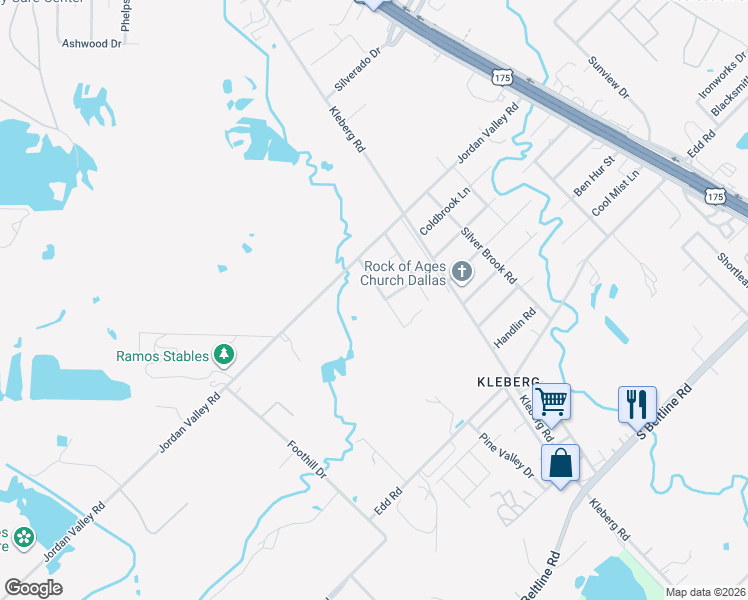 map of restaurants, bars, coffee shops, grocery stores, and more near 2530 Dell View Drive in Dallas