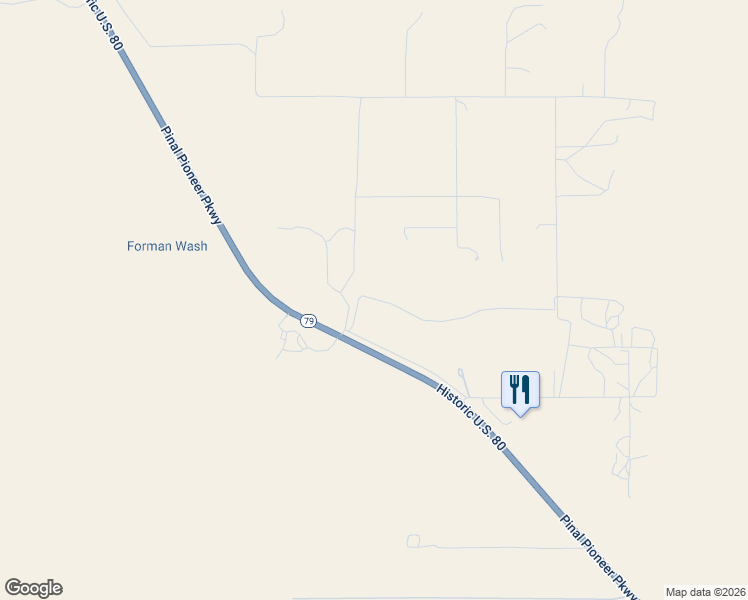 map of restaurants, bars, coffee shops, grocery stores, and more near 47170 East Garner Lane in Tucson