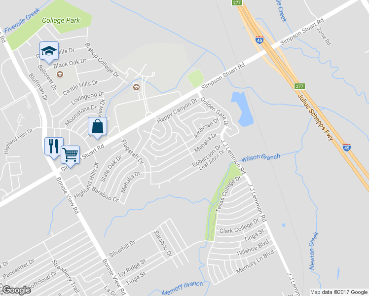 map of restaurants, bars, coffee shops, grocery stores, and more near 4052 Ambrose Drive in Dallas