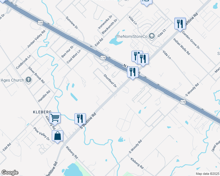 map of restaurants, bars, coffee shops, grocery stores, and more near 13539 Baldcypress Drive in Dallas