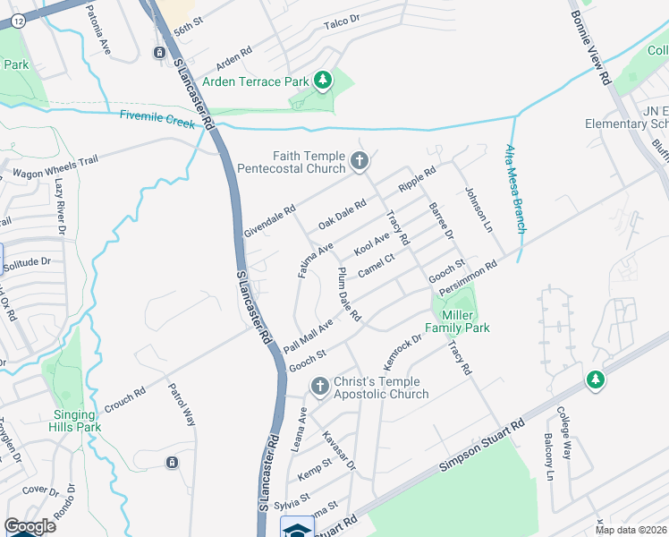 map of restaurants, bars, coffee shops, grocery stores, and more near 5810 Plum Dale Road in Dallas
