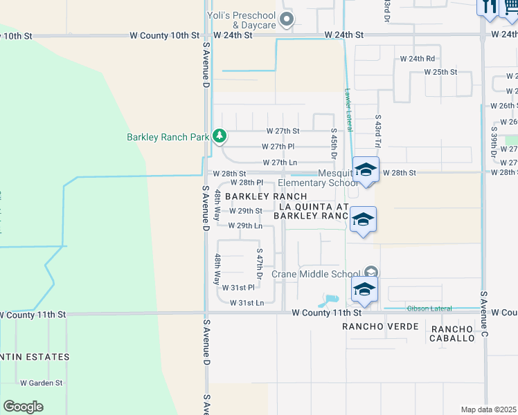map of restaurants, bars, coffee shops, grocery stores, and more near 4748 West 29th Street in Yuma
