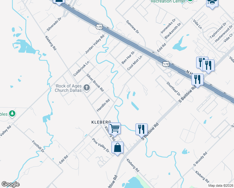map of restaurants, bars, coffee shops, grocery stores, and more near 2323 Edd Road in Dallas